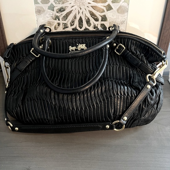 Coach Handbags - Coach Madison Sophia Pleated Leather Purse, Black
